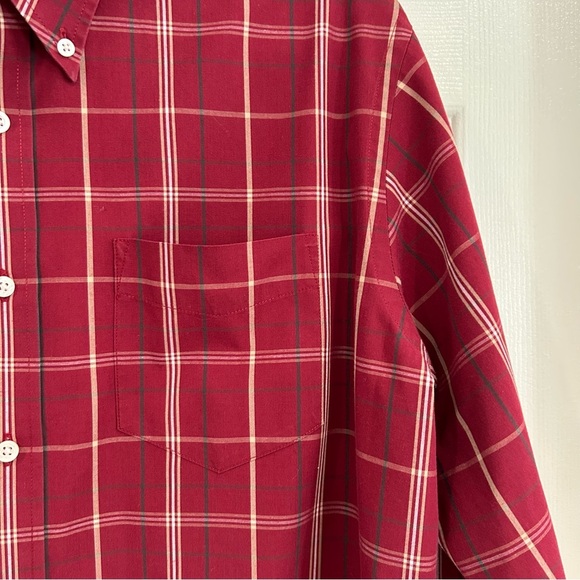 Dockers' Men's Long Sleeve Button Up Red Plaid Dress Shirt Sz L 16-16.5 Classic - Picture 6 of 12